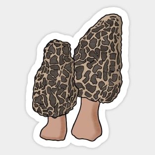 Pair of Morel mushrooms Sticker